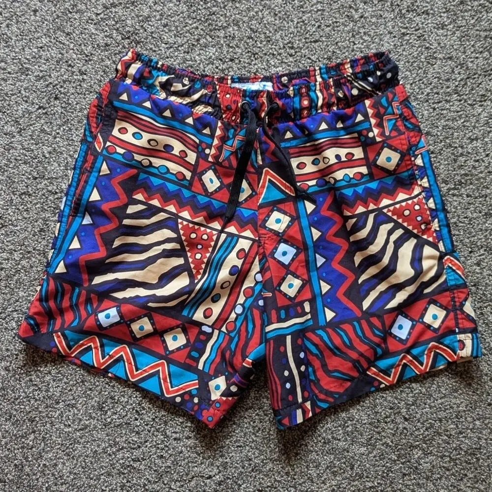 Fresh Prints of Bel-Air 90s Print Swim Trunks Size Small